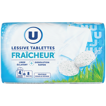 U Lessive tablettes fraîcheur 4 lavages (0,24kg)