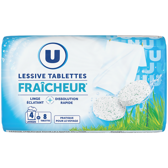 U Lessive tablettes fraîcheur 4 lavages (0,24kg)