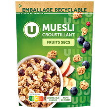 U Céréales Muesli croustillant aux fruits secs paquet 500g