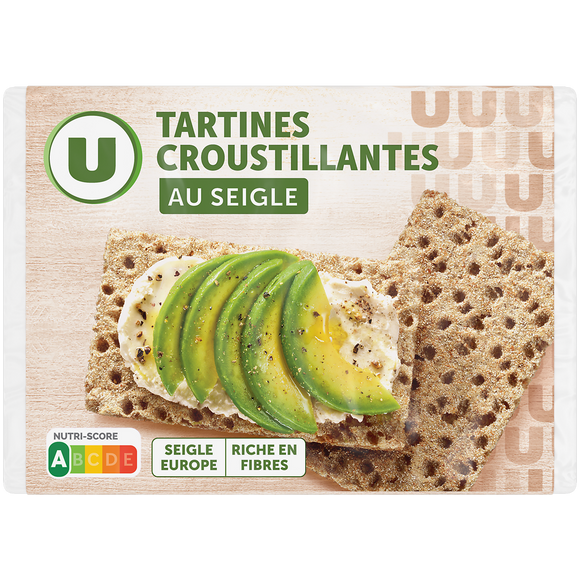 U Tartine croustillante seigle  paquet de 250g
