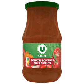 U Sauce poivrons et piments  bocal de 420g