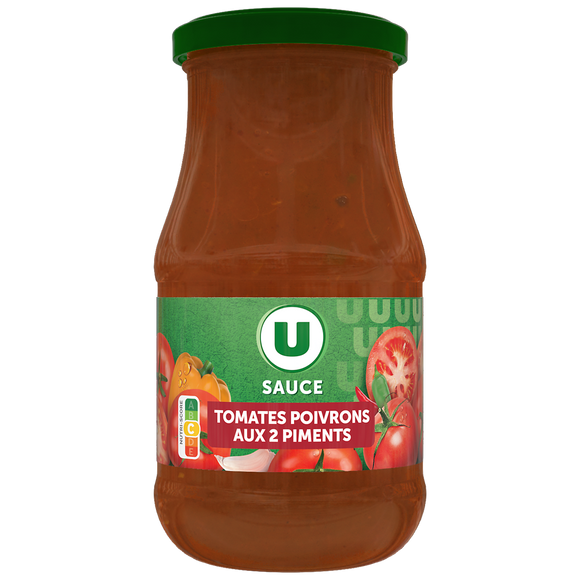 U Sauce poivrons et piments  bocal de 420g