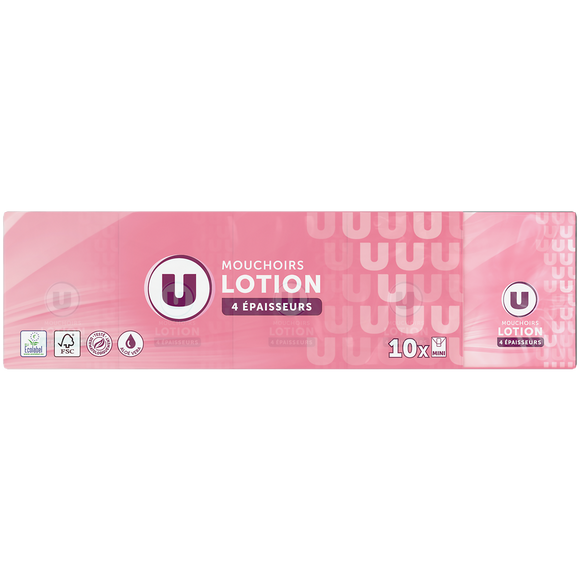 U Mouchoirs lotion 10 étuis