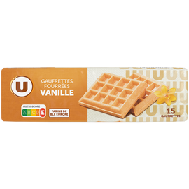 U Gaufrettes fourrées saveur vanille  paquet de 110g
