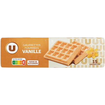 U Gaufrettes fourrées saveur vanille  paquet de 110g