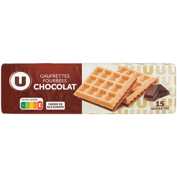 U Gaufrettes fourrées chocolat  paquet de 110g