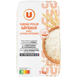 U Farine à gateaux avec poudres à lever incorporées  sachet de 1kg