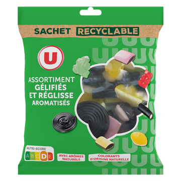 U Bonbons Assortiment gélifiés au réglisses sachet de 250g