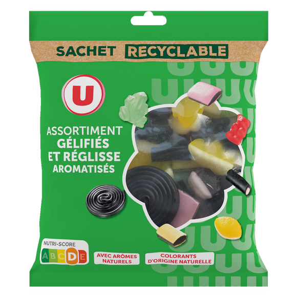 U Bonbons Assortiment gélifiés au réglisses sachet de 250g