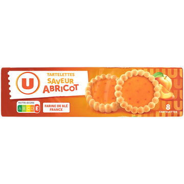 U Tartelettes rondes saveur abricot, x8 150g