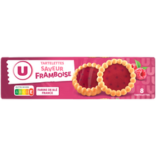 U Tartelettes rondes saveur framboise, x8, 150g
