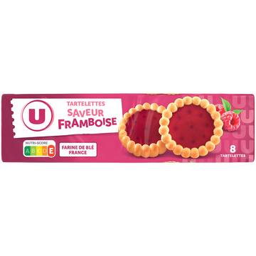 U Tartelettes rondes saveur framboise, x8, 150g