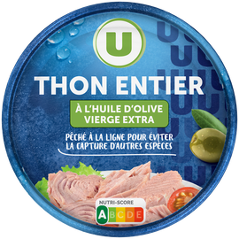 U Thon entier à l'huile d'olive pêche ligne  boîte 1/5, 160g