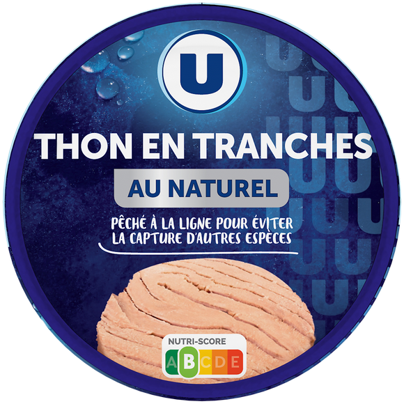 U Thon en tranche naturel pêché ligne  112g