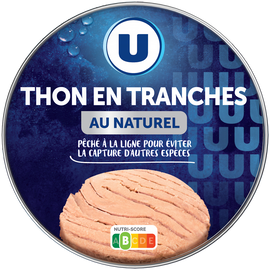 U Thon en tranche au naturel pêché à la ligne boîte 1/3 186g