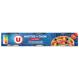 U Miettes de thon tomate pêché canne  3 boîtes  -  240g
