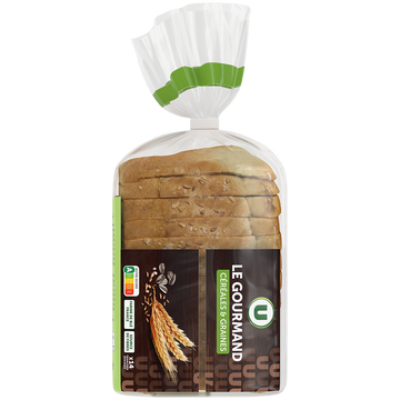U Pain de mie gourmand céréales tranches épaisses 500g