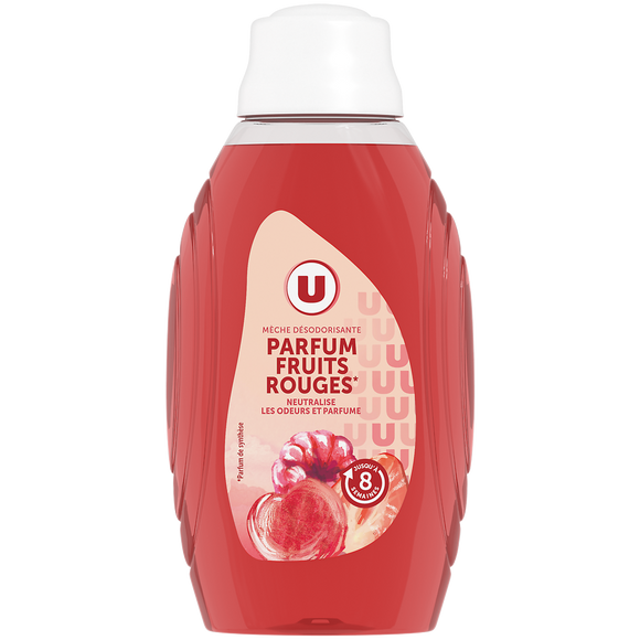 U Mèche désodorisante 2 en 1 parfum fruits rouges flacon de 375ml