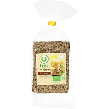U BIO Crackers 3 graines  paquet de 200g
