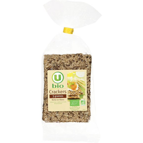 U BIO Crackers 3 graines  paquet de 200g