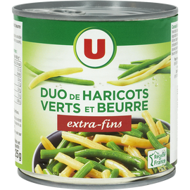 U Duo Haricots verts et beurre extra fins - Boîte de 225g net égoutté