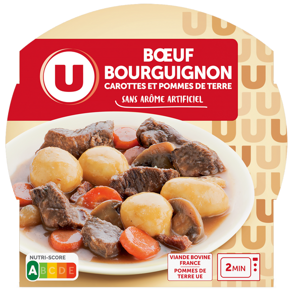 U Plat cuisiné Boeuf bourguignon carottes et pomme de terre 300g