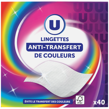 U Lingettes anti-transfert de couleurs  x40