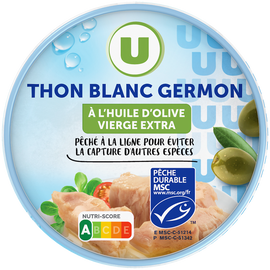 U Thon blanc entier huile d'olive  boîte de 160g