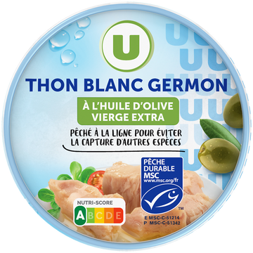 U Thon blanc entier huile d'olive  boîte de 160g