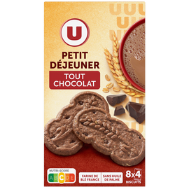 U Biscuits Petit déjeuner tout chocolat paquet de 400g