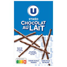 U Gâteau Stikéo bâtonnets chocolat lait 90g