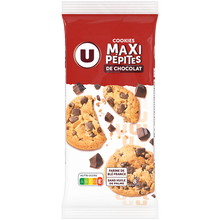 U Cookies premium maxi pépites chocolat paquet de 184g