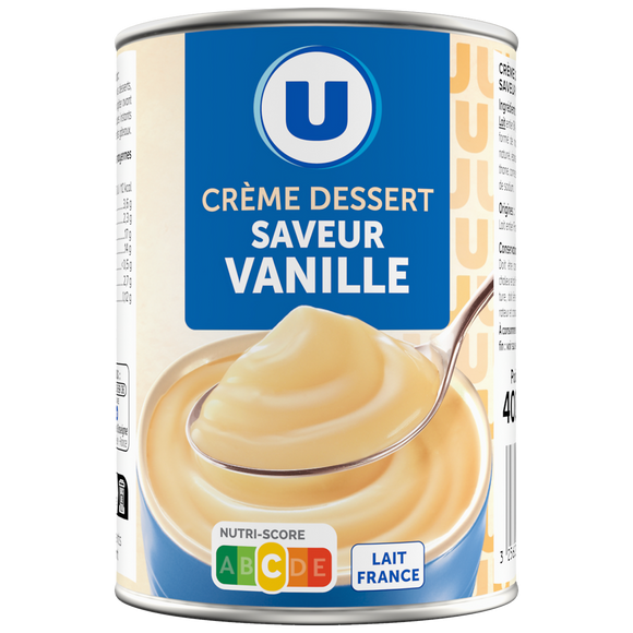 U Crème dessert saveur vanille  400g