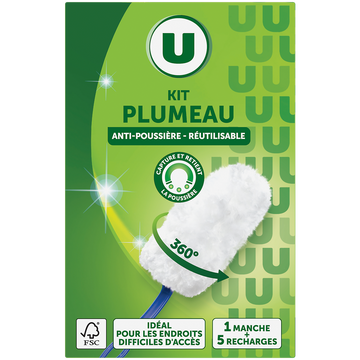 U Kit plumeau dépoussiérant 360°  1 manche + 5 recharges