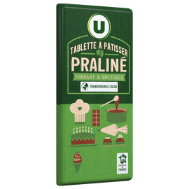 U Chocolat praliné à pâtisser  Tablette de 170g