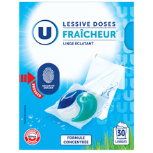U Lessive en doses - Fraîcheur - 30 lavages - 390 g