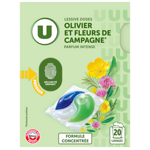 U Lessive en doses - Olivier et fleurs de campagne - 20 lavages - 260 g