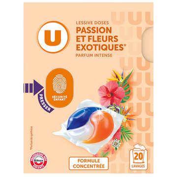 U Lessive en doses - Passion et fleurs exotiques - 20 lavages - 260 g