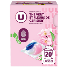 U Lessive en doses - Thé vert et fleurs de cerisier - 20 lavages - 260 g