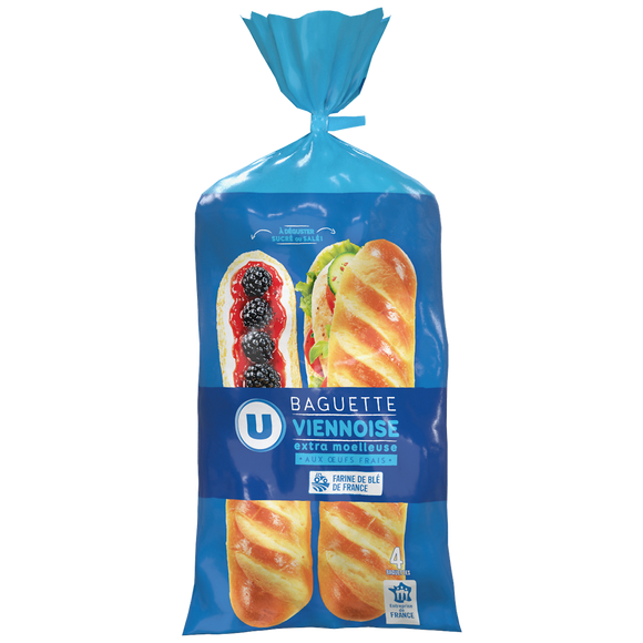 U Baguettes viennoises  x4, 340g