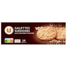 U Biscuits Galettes suédoises aux flocons d'avoine nature 14 Biscuits Galettes - 100g