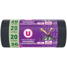 U Sac poubelle 100% recyclés liens coulissants - 20L - x20