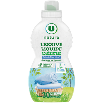U NATURE Lessive liquide concentrée Fraîcheur intense , 30 lavages , 0,96l