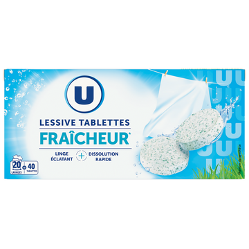 U Lessive tablettes fraîcheur 40 tablettes (1,00kg)