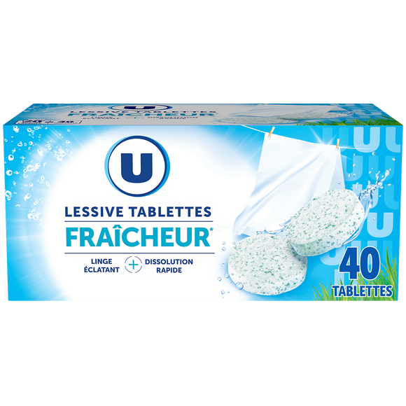U Lessive en doses - Fraîcheur - 40 lavages - 1 kg