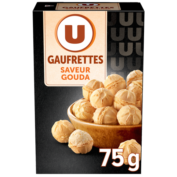 U Biscuits apéritifs Gaufrette gouda paquet de 75g