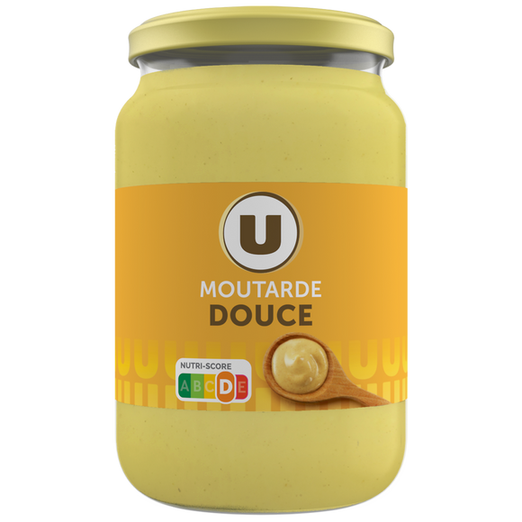 U Moutarde douce  bocal en verre de 355g