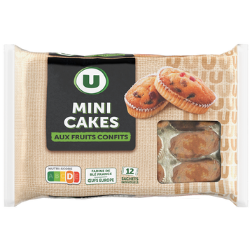 U Mini cakes aux fruits confits  x12  -  450g