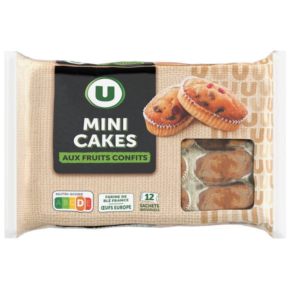 U Mini cakes aux fruits confits  x12  -  450g