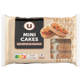 U Mini cakes aux pépites de chocolat  12 pièces, 450g